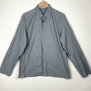 Ermenegildo Zegna Shirt Men XL Gray Casual Lightweight Breathable Vacation Beach